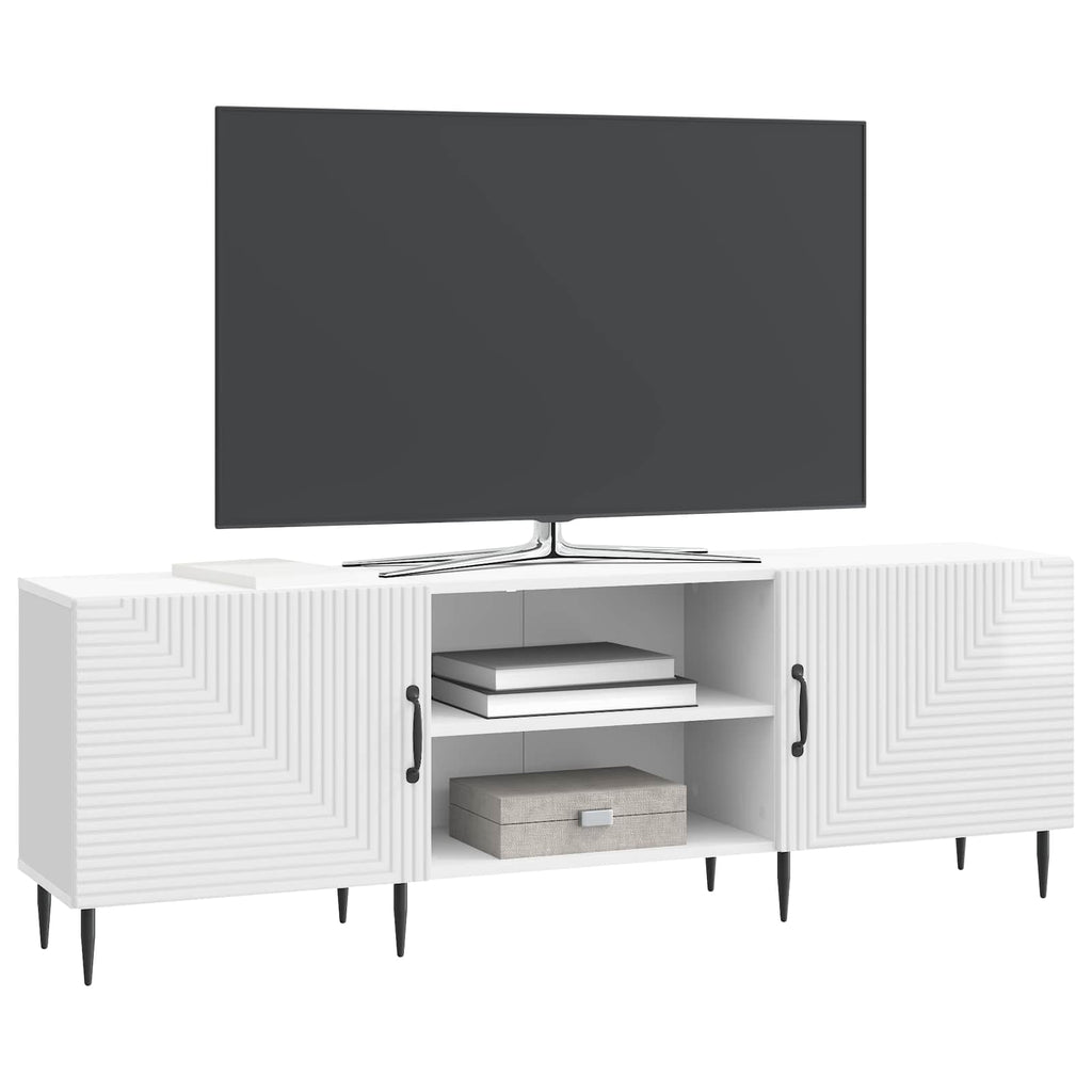 vidaXL Szafka pod telewizor Biały wysoki połysk 150 x 31 x 50 cm