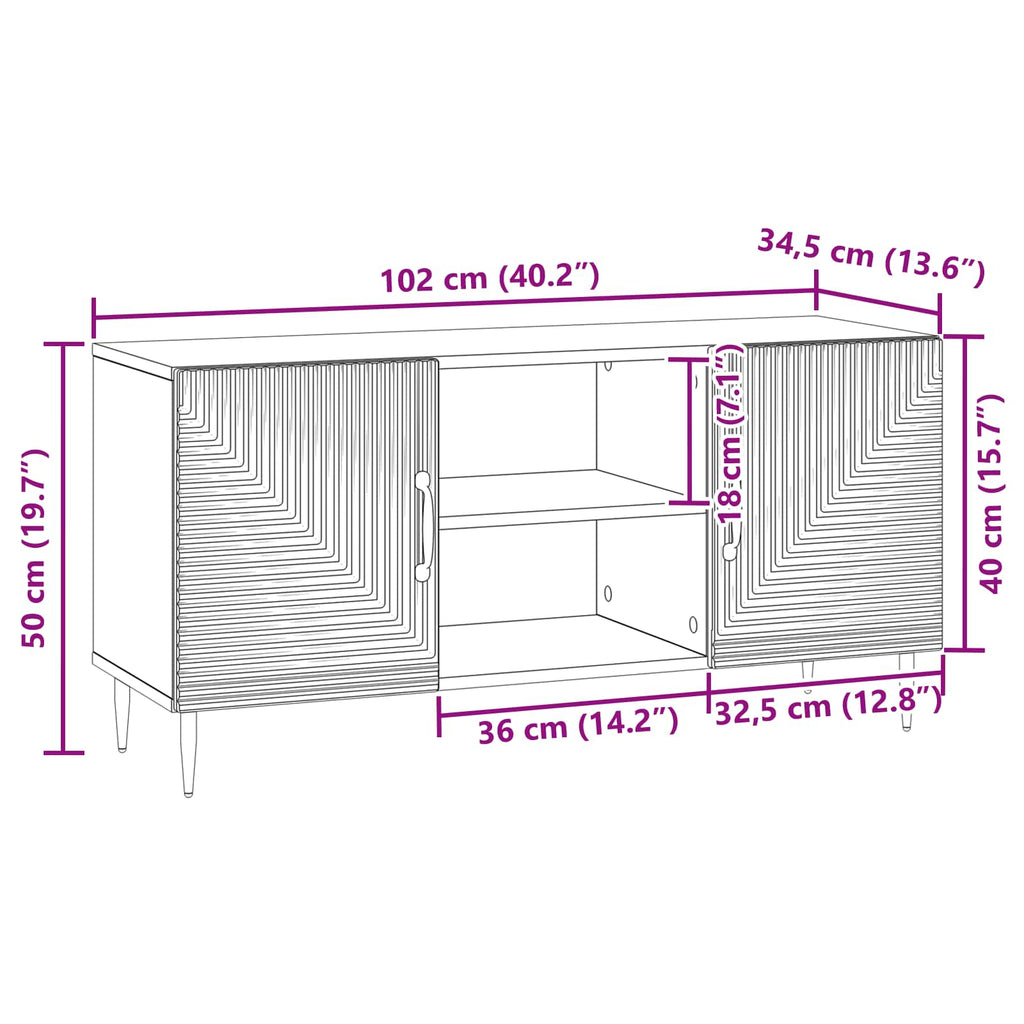 vidaXL Szafka pod telewizor Betonowy szary 102 x 34,5 x 50 cm