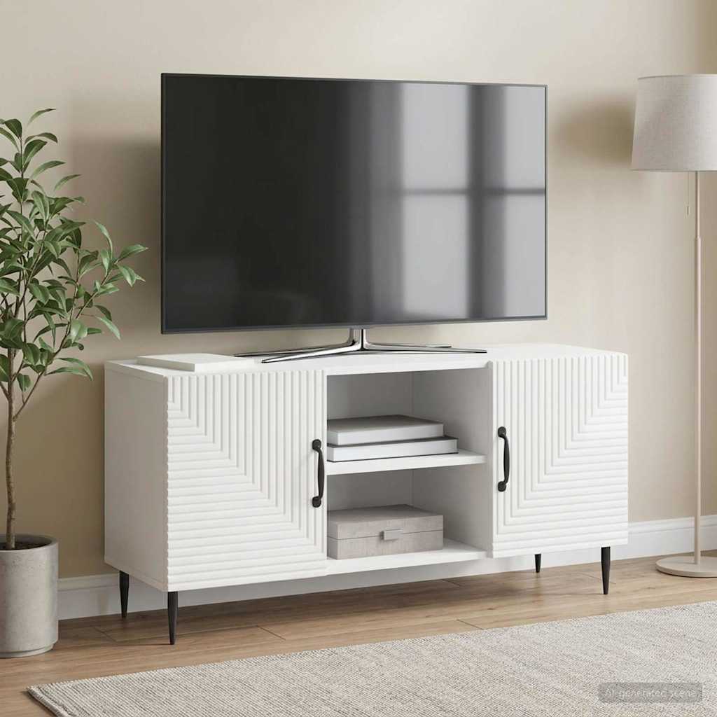 vidaXL Szafka pod telewizor Biały wysoki połysk 102 x 34,5 x 50 cm