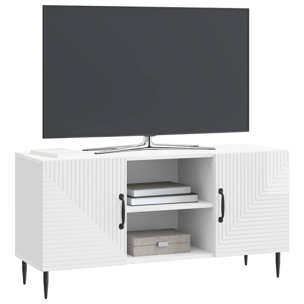 vidaXL Szafka pod telewizor Biały wysoki połysk 102 x 34,5 x 50 cm