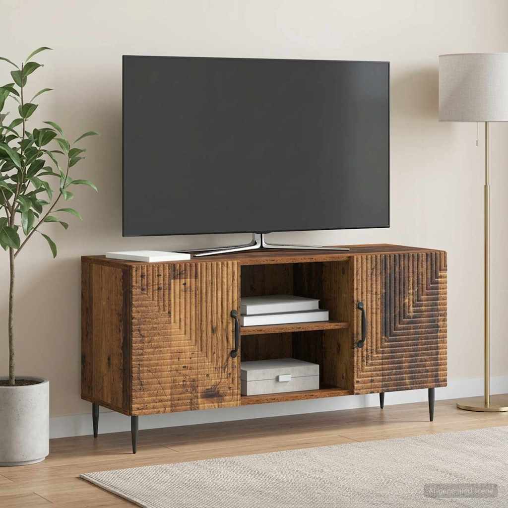 vidaXL Szafka pod telewizor Stare drewno 102 x 34,5 x 50 cm