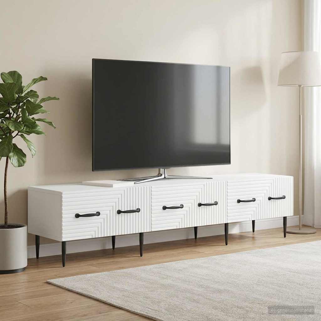 vidaXL Szafka pod telewizor z szufladą Biały 147 x 34,5 x 30 cm