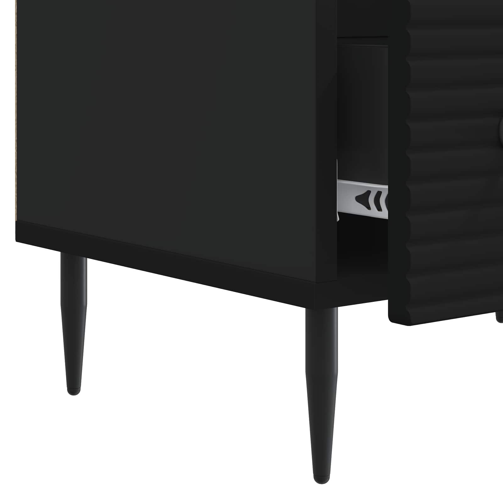 vidaXL Szafka pod telewizor z szufladą Czarny 147 x 34,5 x 30 cm