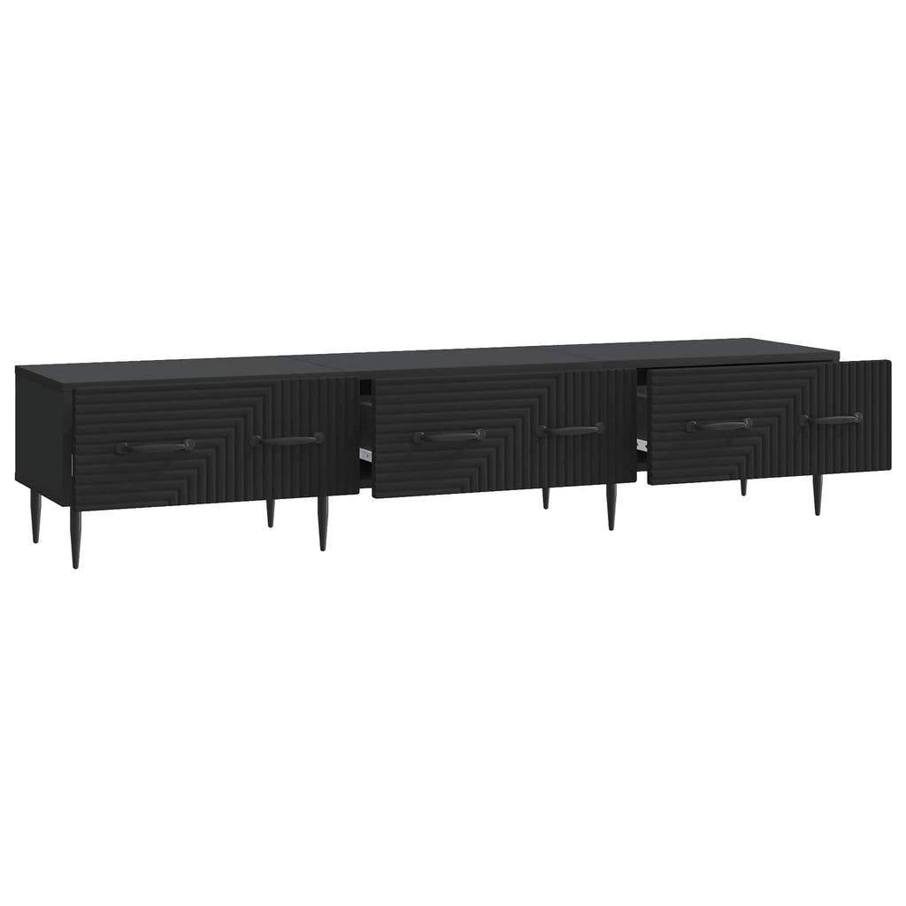 vidaXL Szafka pod telewizor z szufladą Czarny 147 x 34,5 x 30 cm