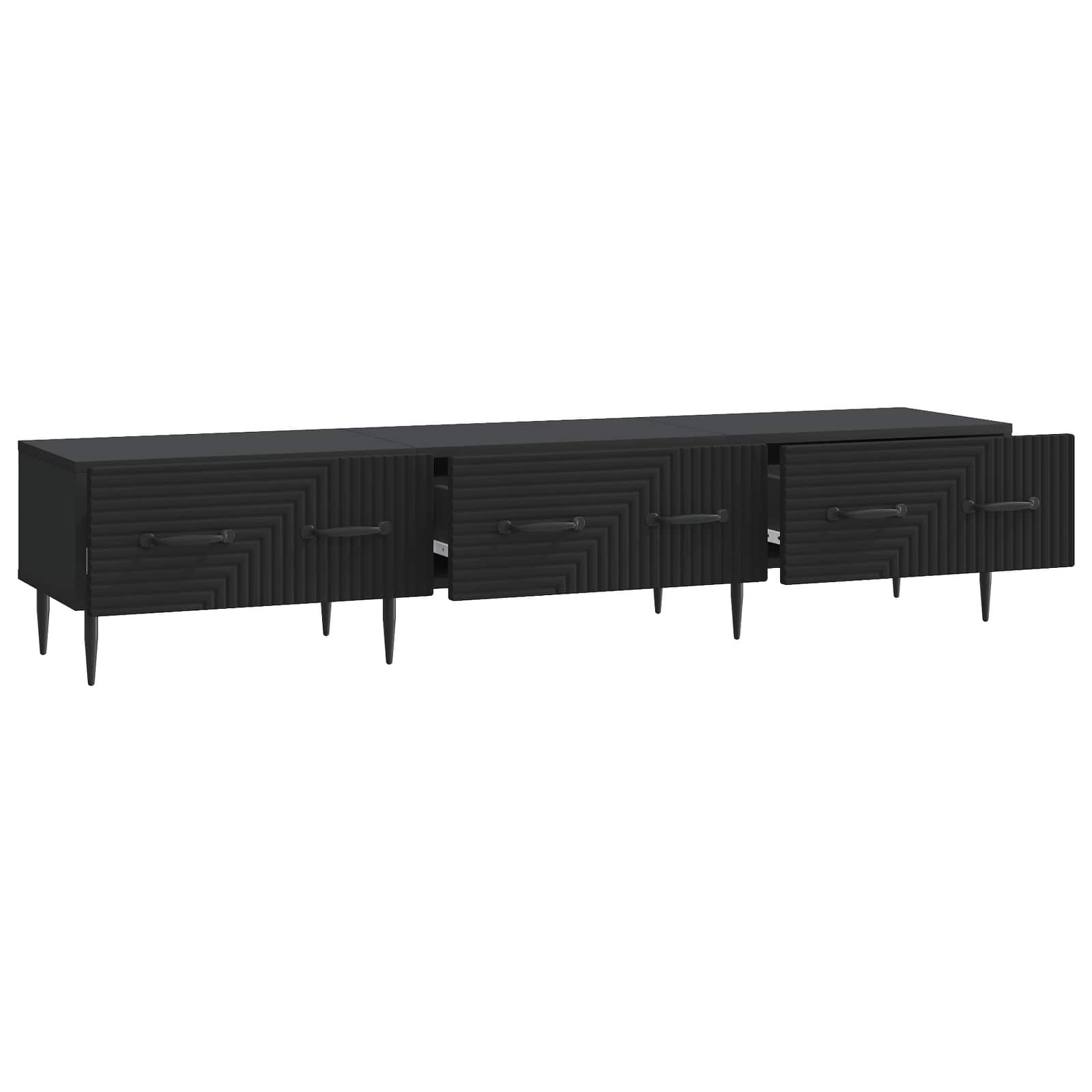 vidaXL Szafka pod telewizor z szufladą Czarny 147 x 34,5 x 30 cm