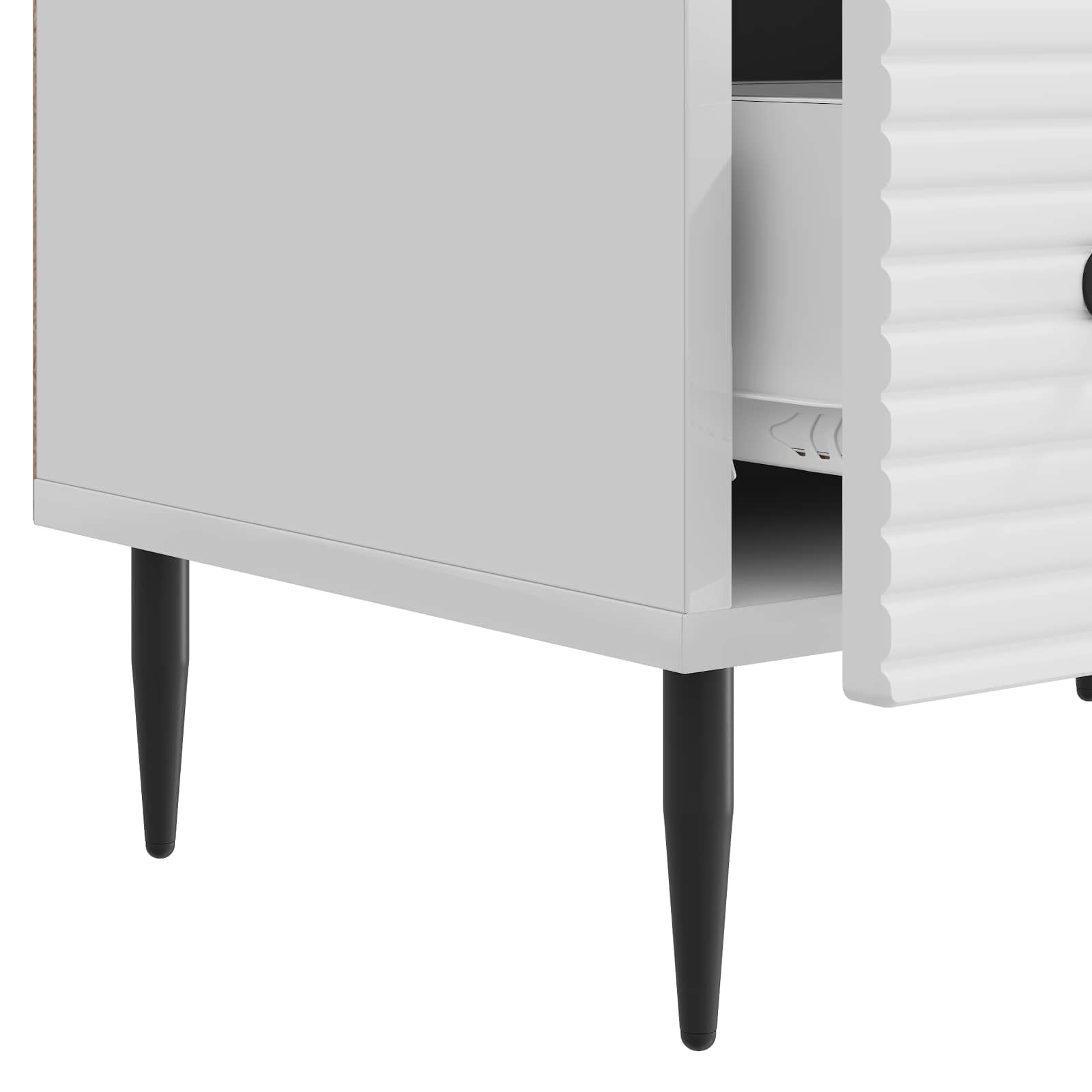 vidaXL Szafka pod telewizor Biały wysoki połysk 147 x 34,5 x 30 cm