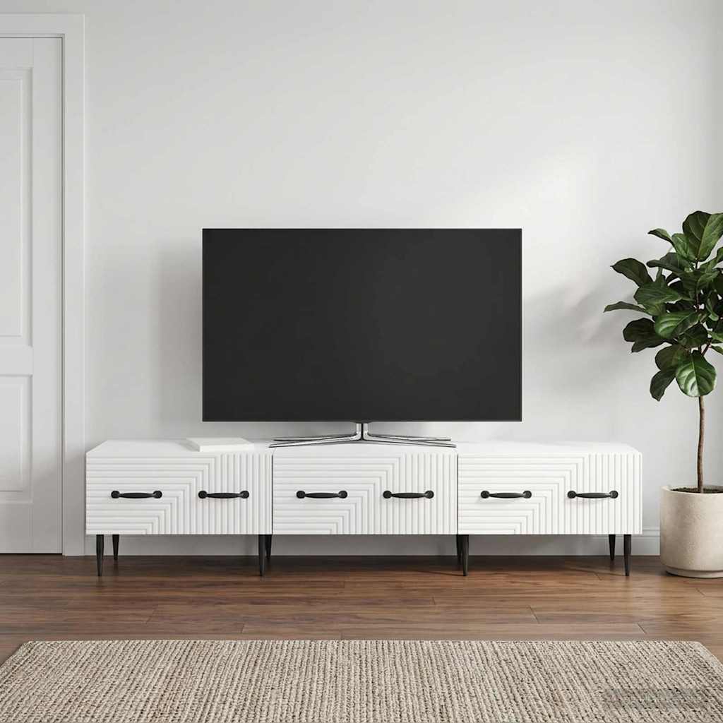 vidaXL Szafka pod telewizor Biały wysoki połysk 147 x 34,5 x 30 cm