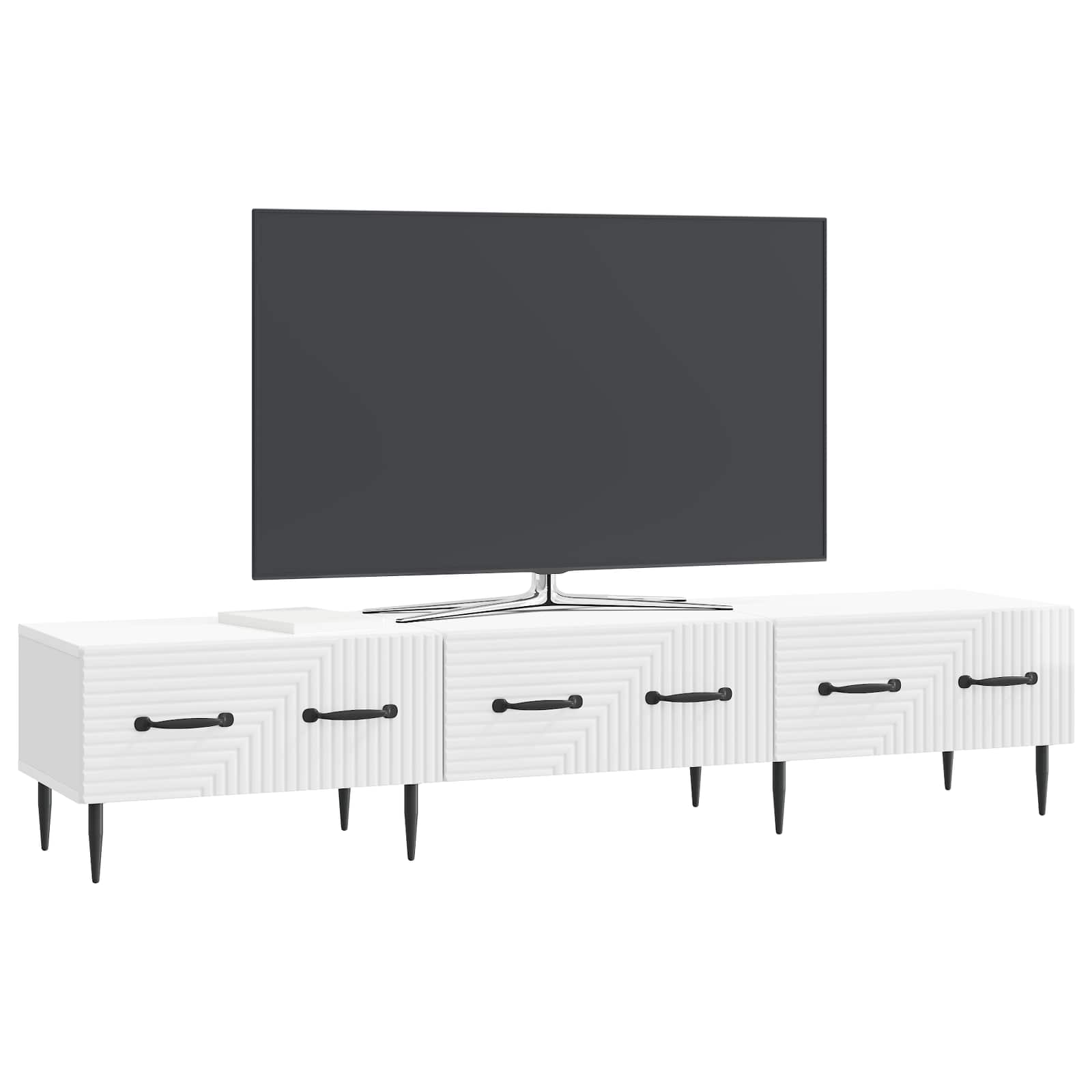 vidaXL Szafka pod telewizor Biały wysoki połysk 147 x 34,5 x 30 cm