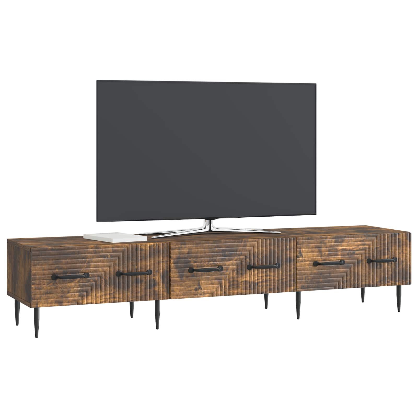 vidaXL Szafka pod telewizor z szufladą Dąb wędzony 147 x 34,5 x 30 cm