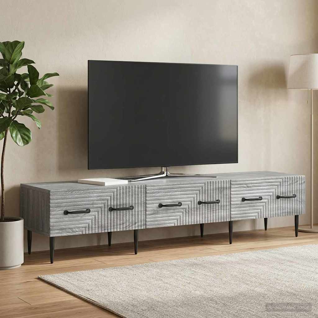 vidaXL Szafka pod telewizor z szufladą Szary Sonoma 147 x 34,5 x 30 cm