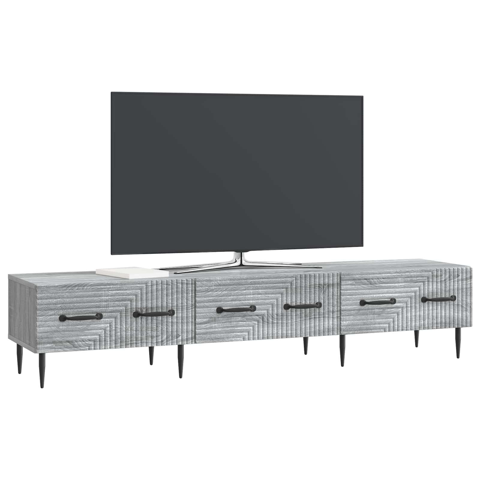 vidaXL Szafka pod telewizor z szufladą Szary Sonoma 147 x 34,5 x 30 cm