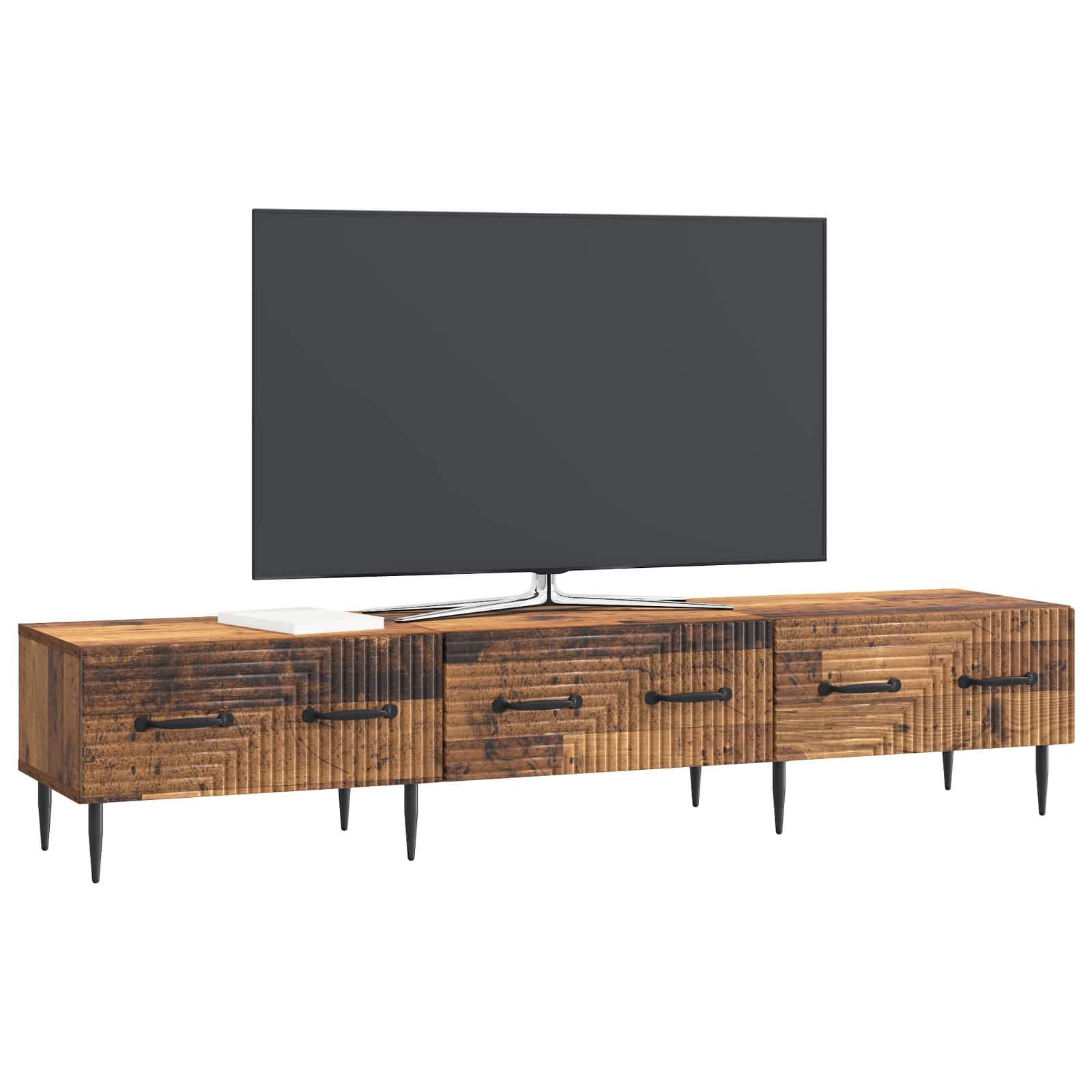 vidaXL Szafka pod telewizor z szufladą Stare drewno 147 x 34,5 x 30 cm