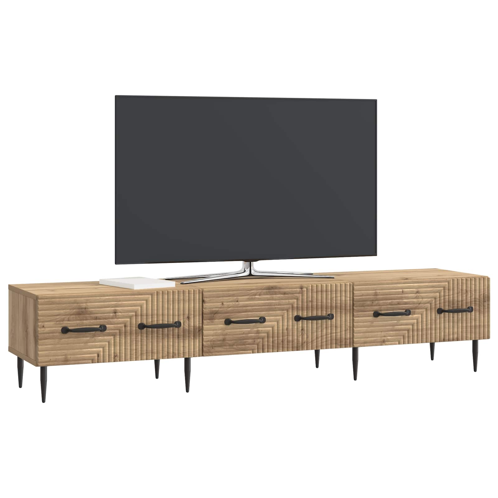 vidaXL Szafka pod telewizor z szufladą Dąb artisan 147 x 34,5 x 30 cm