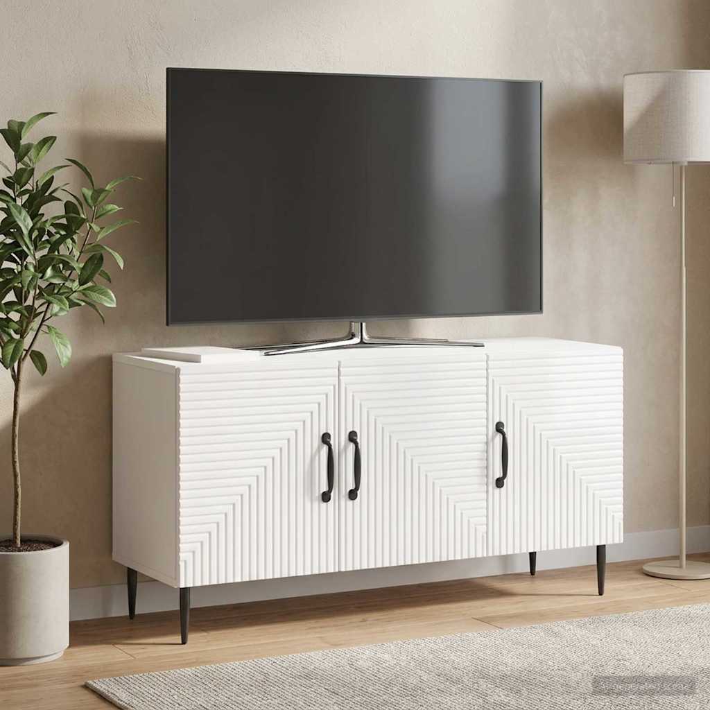 vidaXL Szafka pod telewizor Biały wysoki połysk 99 x 34,5 x 50 cm