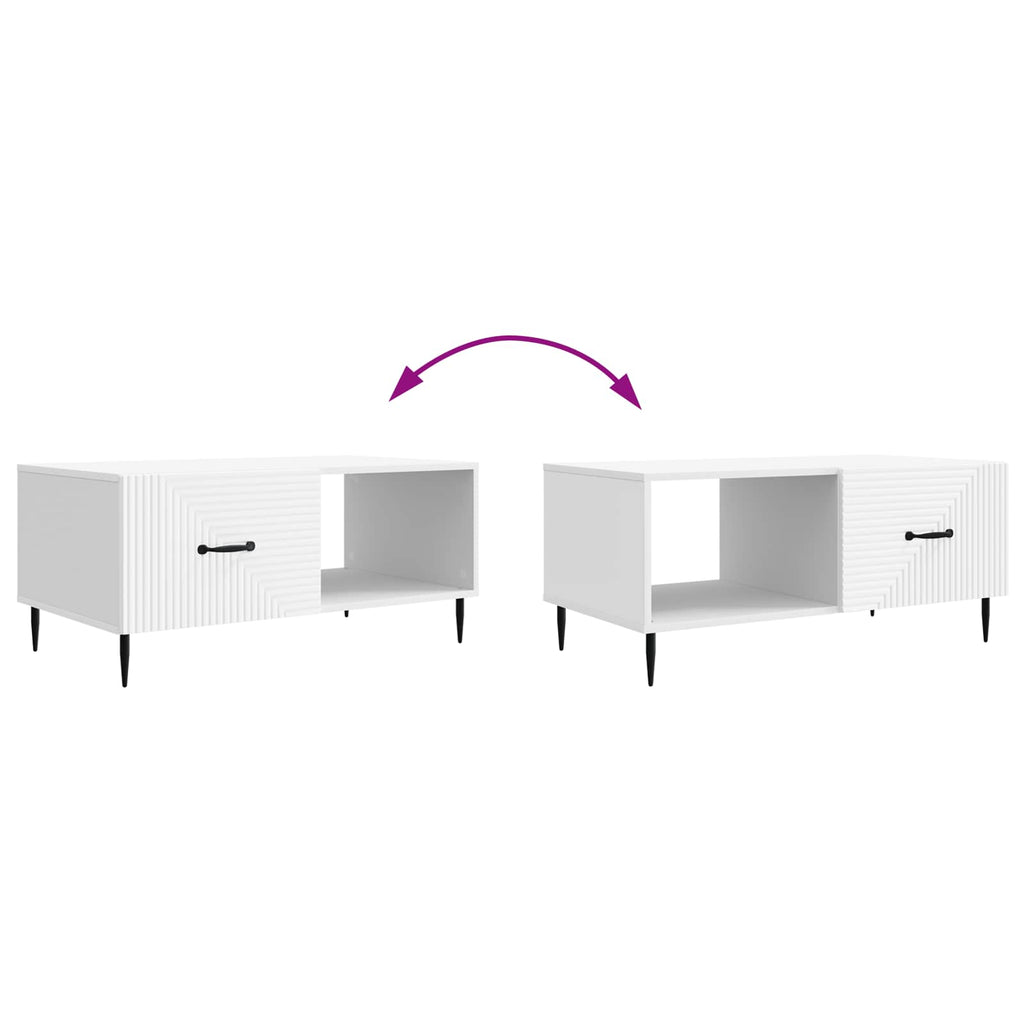 vidaXL Stolik kawowy Biały 90 x 50 x 40 cm Drewno inżynieryjne
