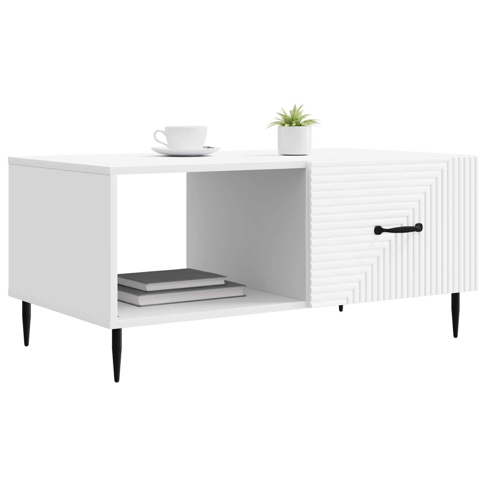 vidaXL Stolik kawowy Biały 90 x 50 x 40 cm Drewno inżynieryjne