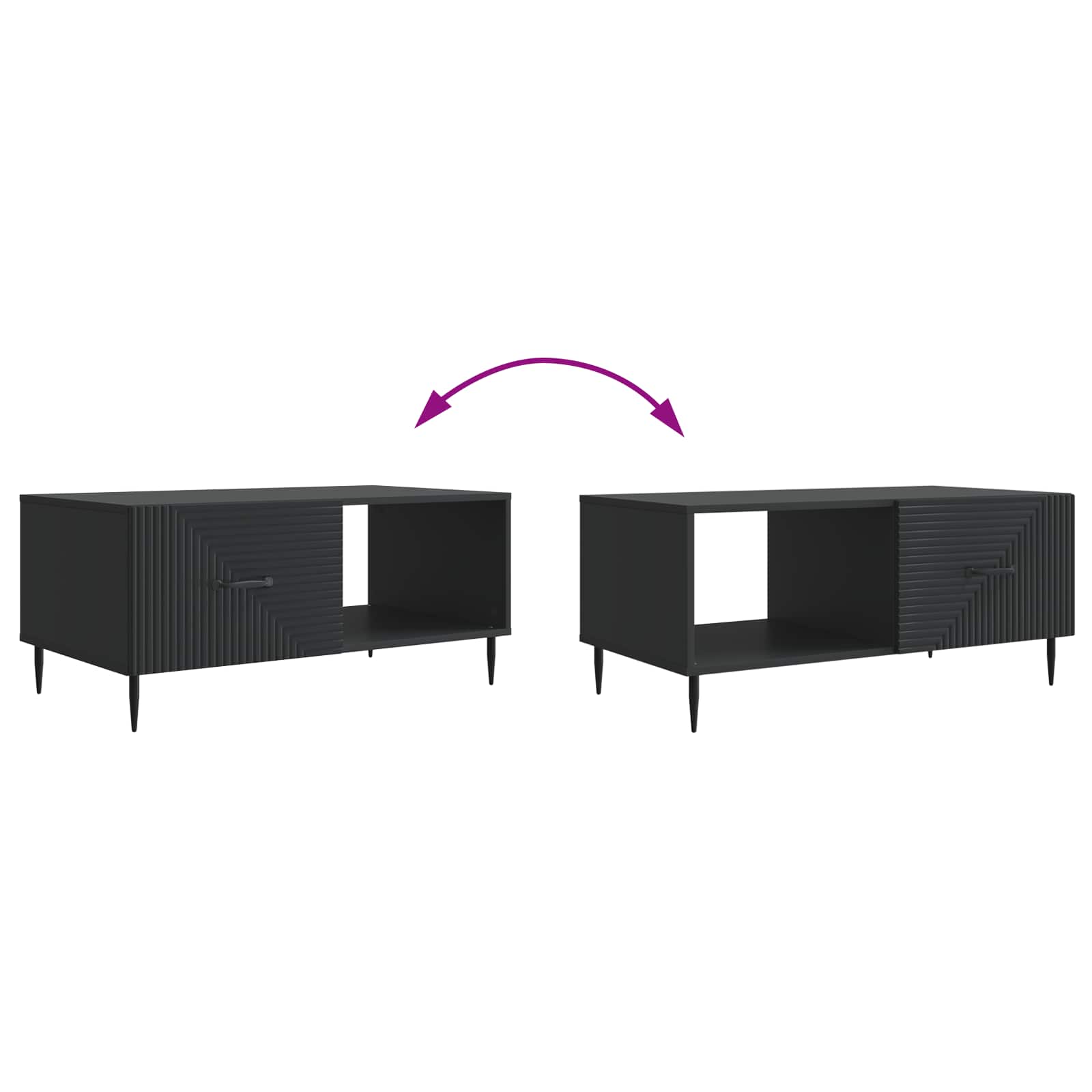 vidaXL Stolik kawowy Czarny 90 x 50 x 40 cm Drewno inżynieryjne