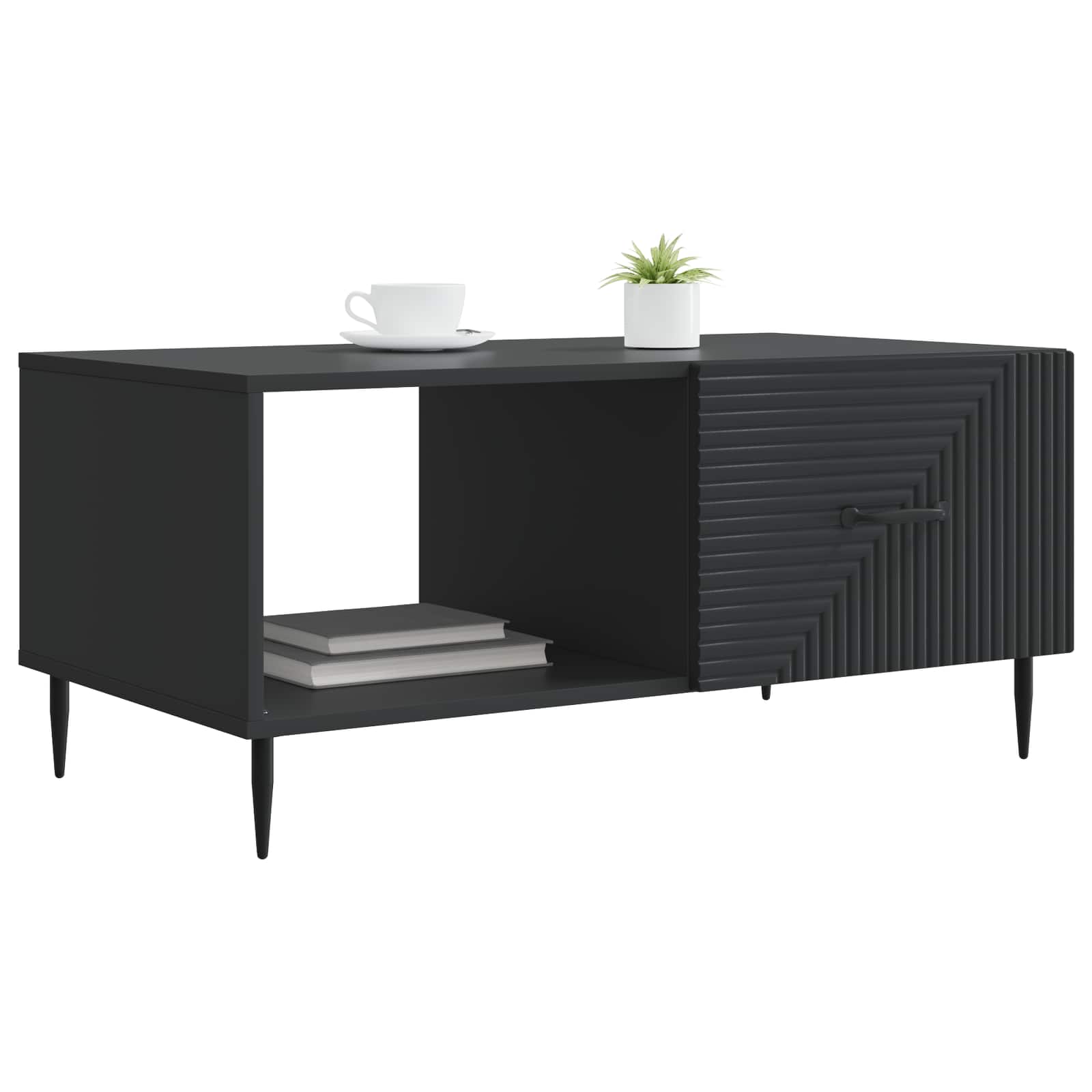 vidaXL Stolik kawowy Czarny 90 x 50 x 40 cm Drewno inżynieryjne
