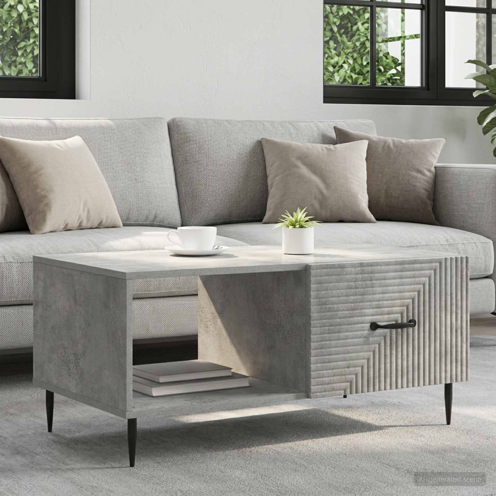 vidaXL Stolik kawowy Betonowy szary 90 x 50 x 40 cm