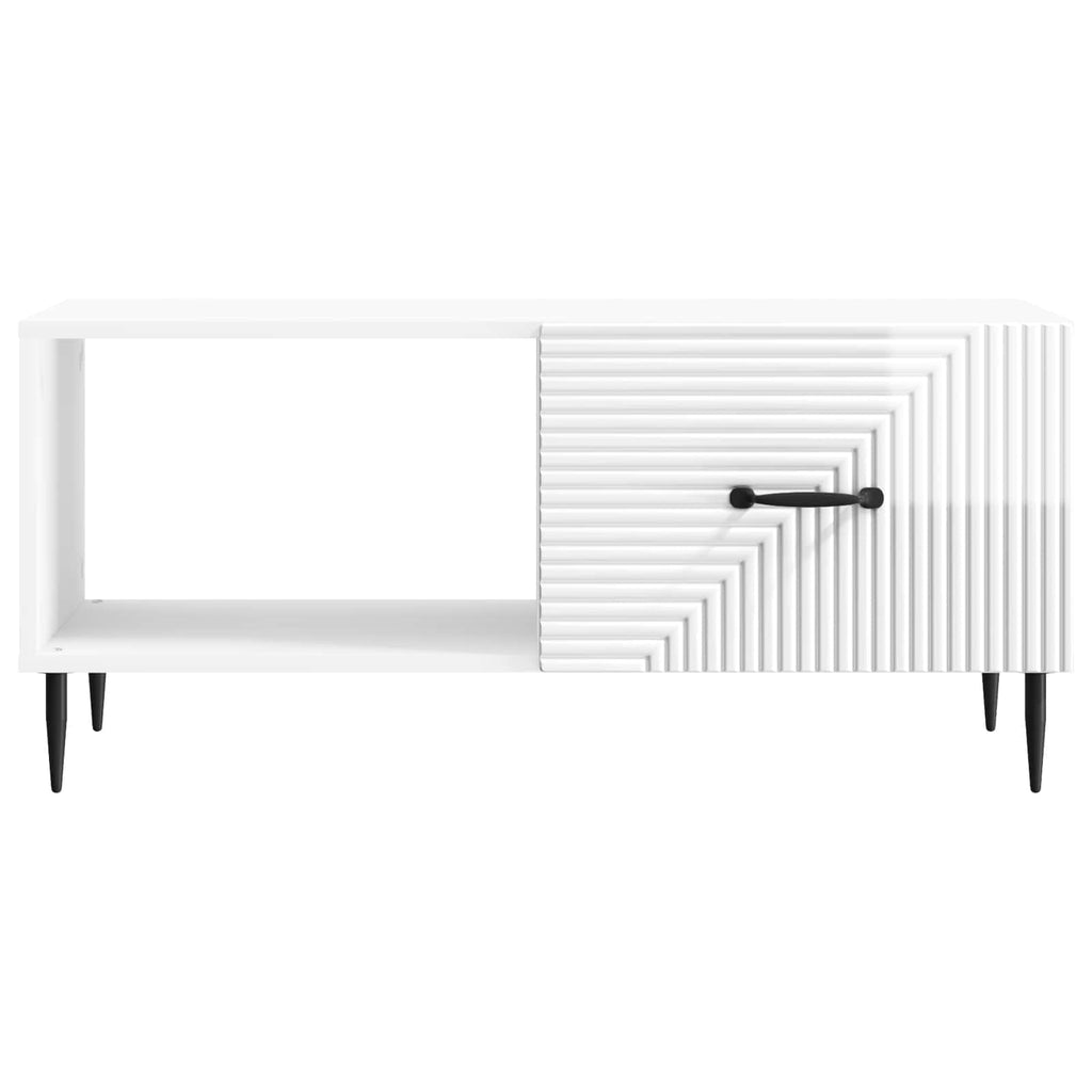 vidaXL Stolik kawowy Biały wysoki połysk 90 x 50 x 40 cm