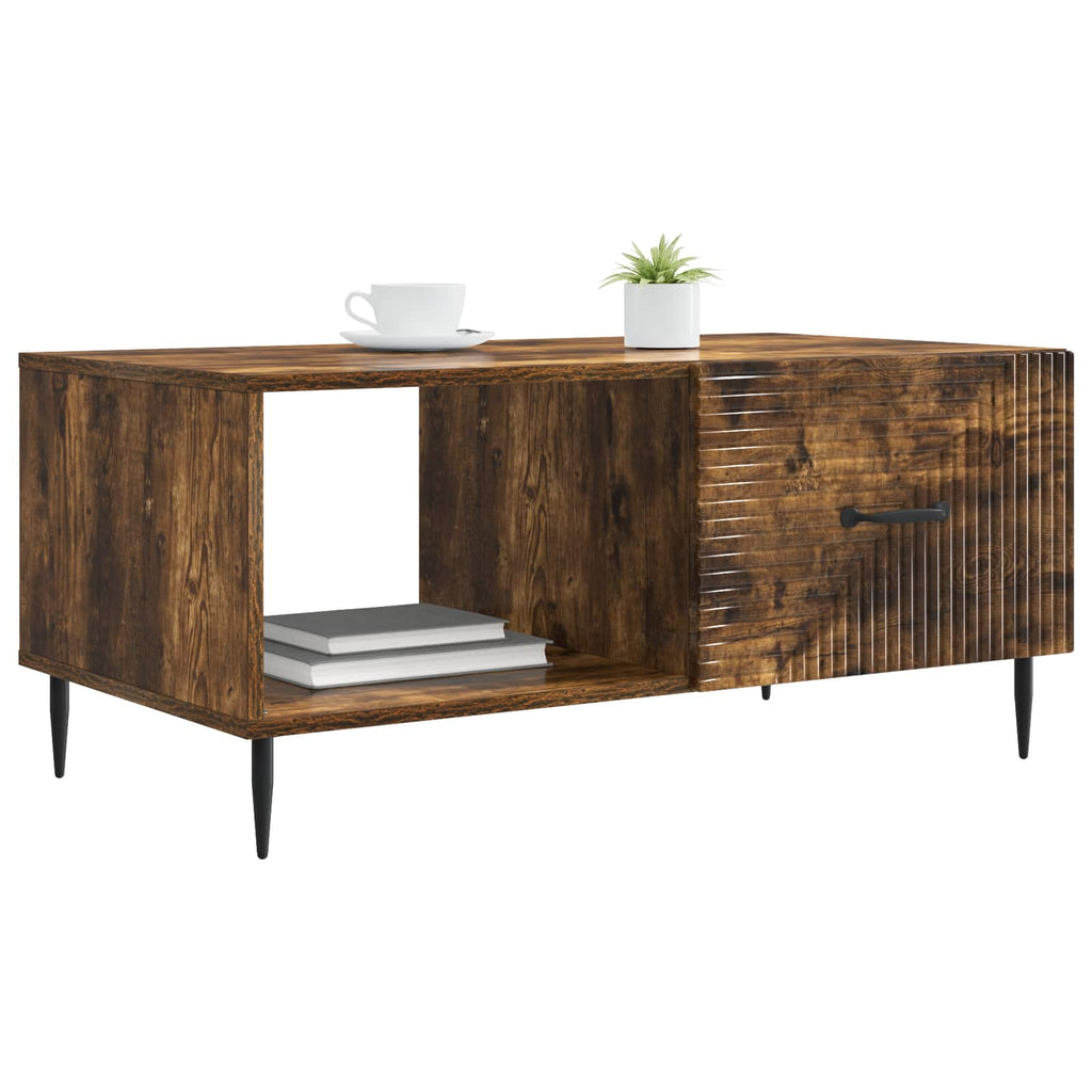 vidaXL Stolik kawowy Dąb wędzony 90 x 50 x 40 cm Drewno inżynieryjne