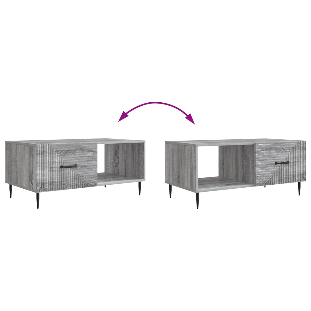 vidaXL Stolik kawowy Szary Sonoma 90 x 50 x 40 cm Drewno inżynieryjne