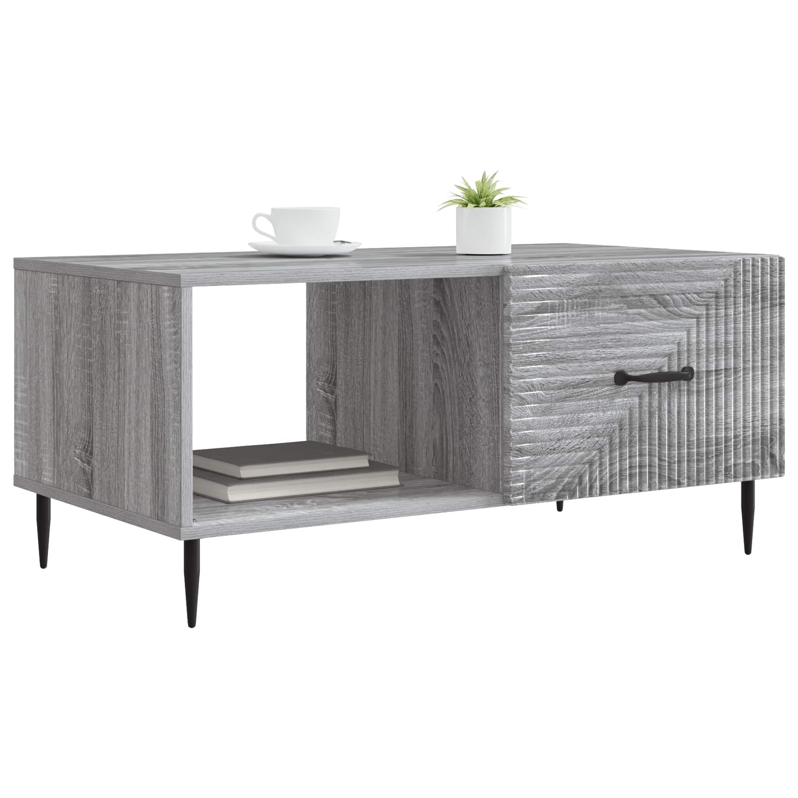 vidaXL Stolik kawowy Szary Sonoma 90 x 50 x 40 cm Drewno inżynieryjne