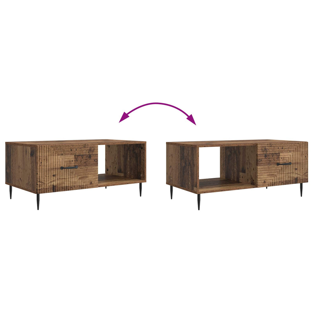 vidaXL Stolik kawowy Stare drewno 90 x 50 x 40 cm Drewno inżynieryjne