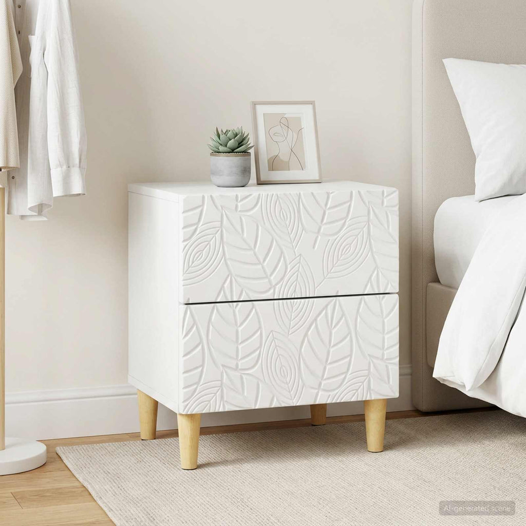 vidaXL Stolik nocny 2 szt. Biały 43 x 34,5 x 48 cm Drewno inżynieryjne