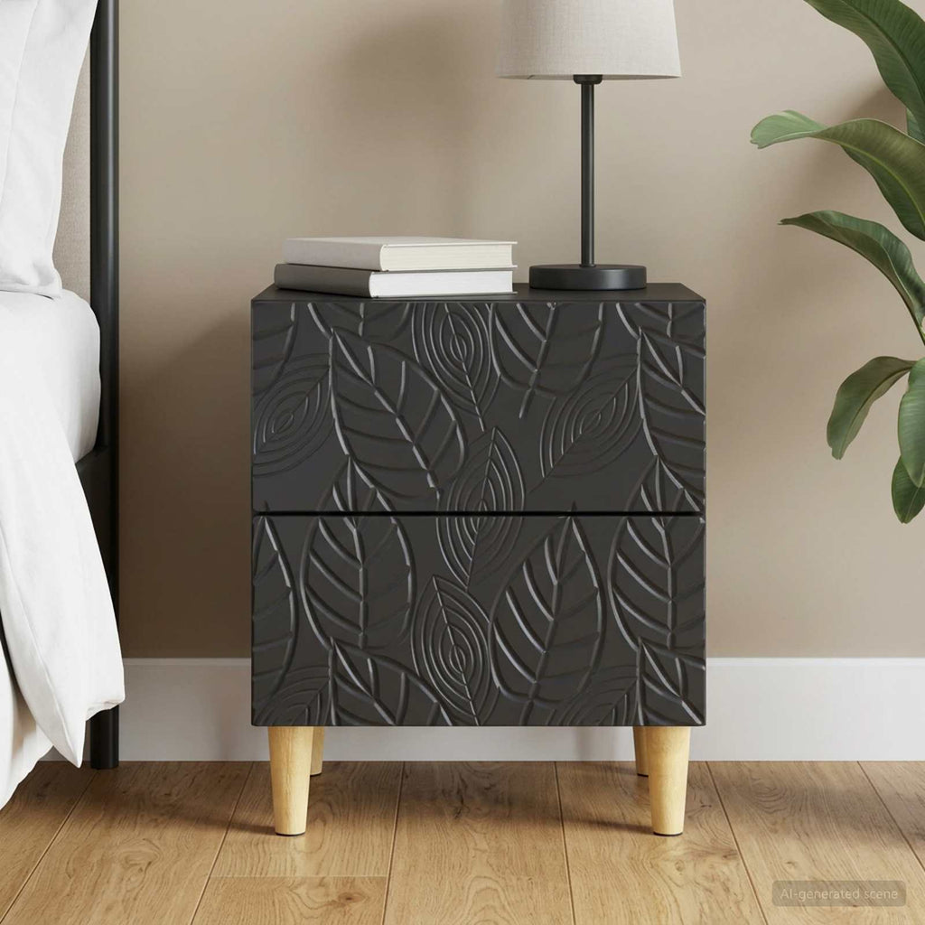 vidaXL Stolik nocny Czarny 43 x 34,5 x 48 cm Drewno inżynieryjne