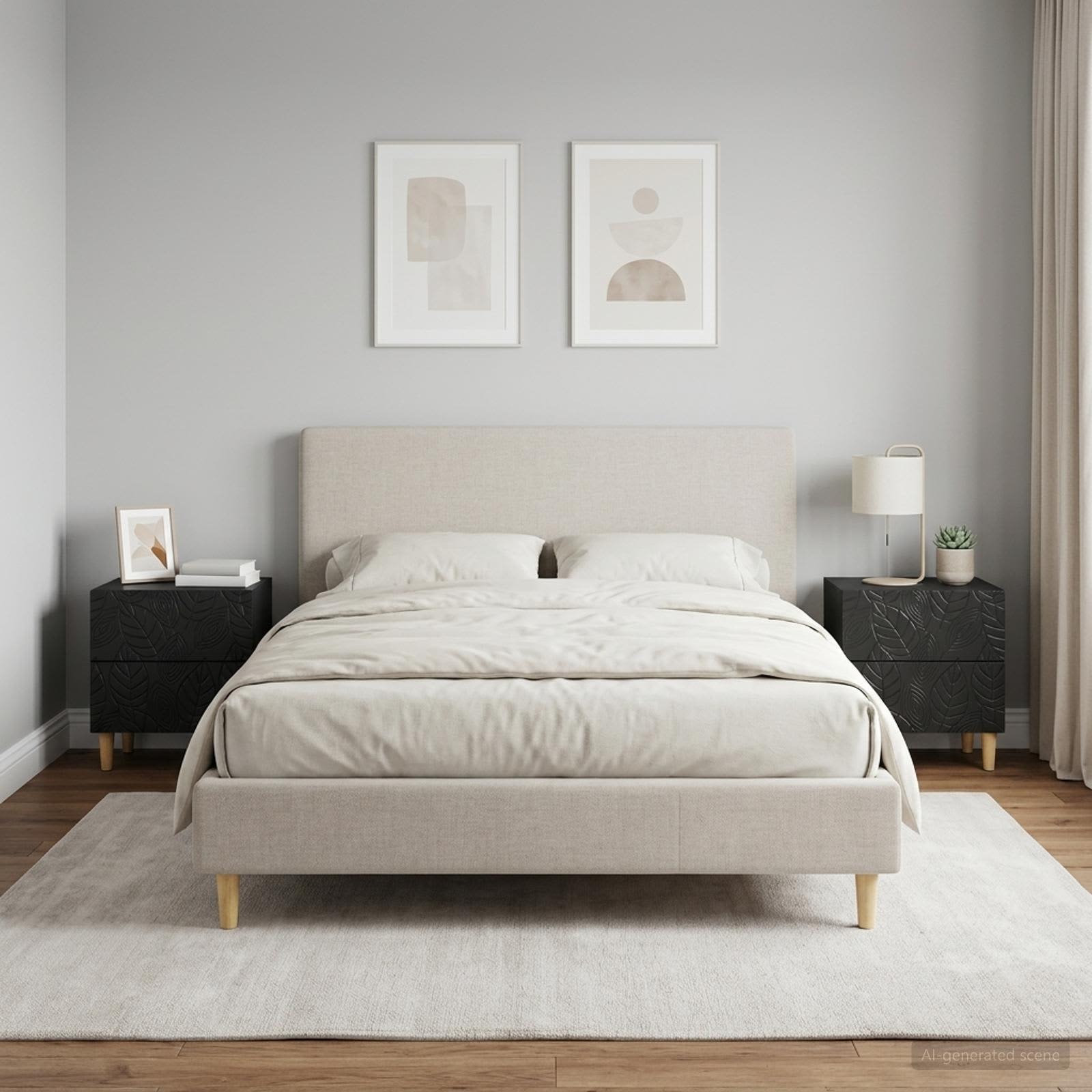 vidaXL Stolik nocny 2 szt. Czarny 43 x 34,5 x 48 cm