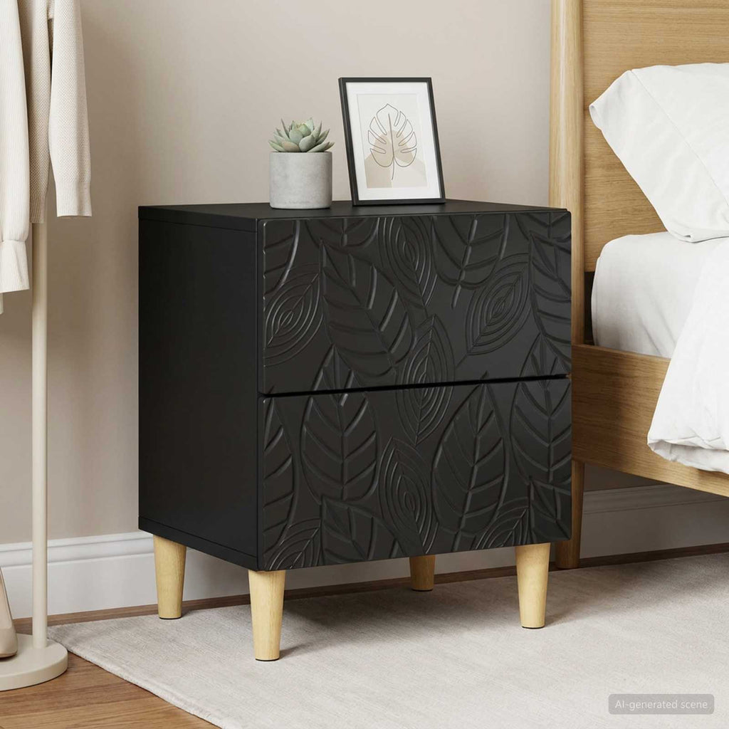 vidaXL Stolik nocny 2 szt. Czarny 43 x 34,5 x 48 cm