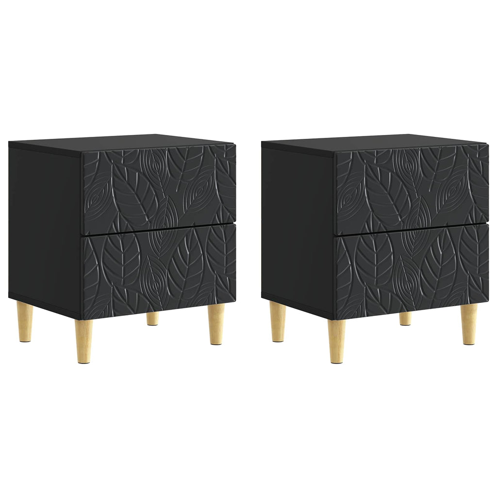 vidaXL Stolik nocny 2 szt. Czarny 43 x 34,5 x 48 cm