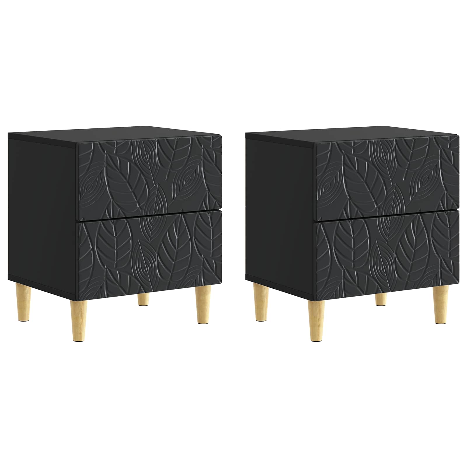vidaXL Stolik nocny 2 szt. Czarny 43 x 34,5 x 48 cm