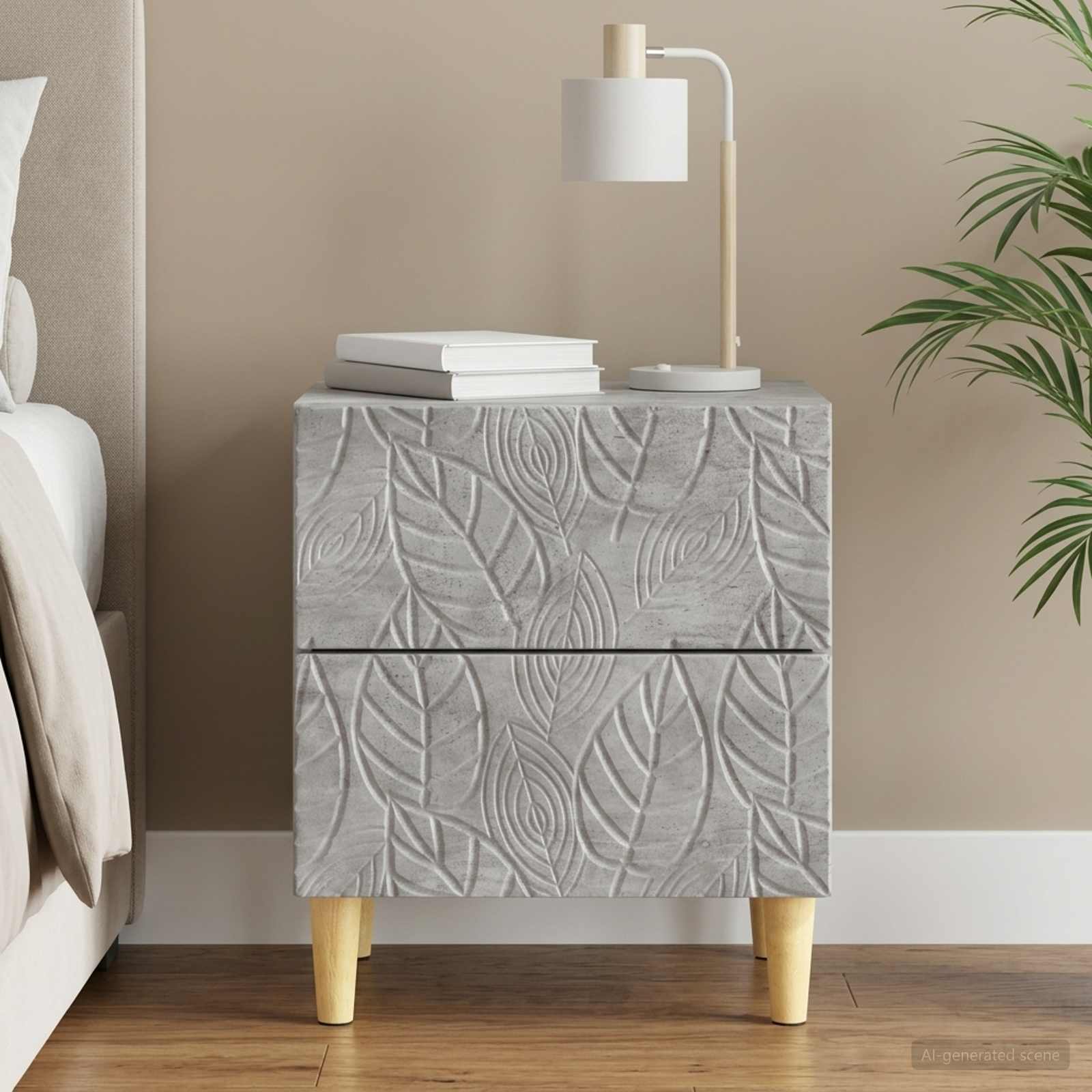 vidaXL Stolik nocny Betonowy szary 43 x 34,5 x 48 cm