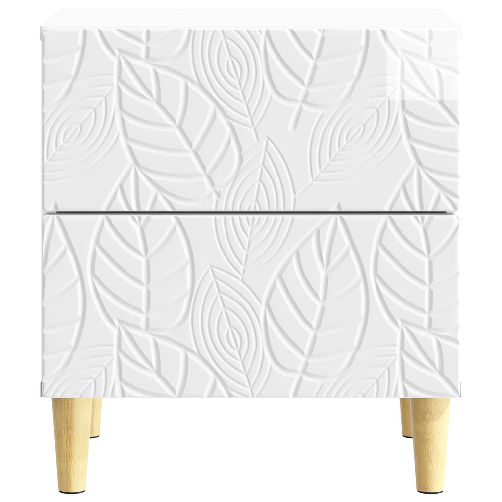 vidaXL Stolik nocny Biały wysoki połysk 43 x 34,5 x 48 cm