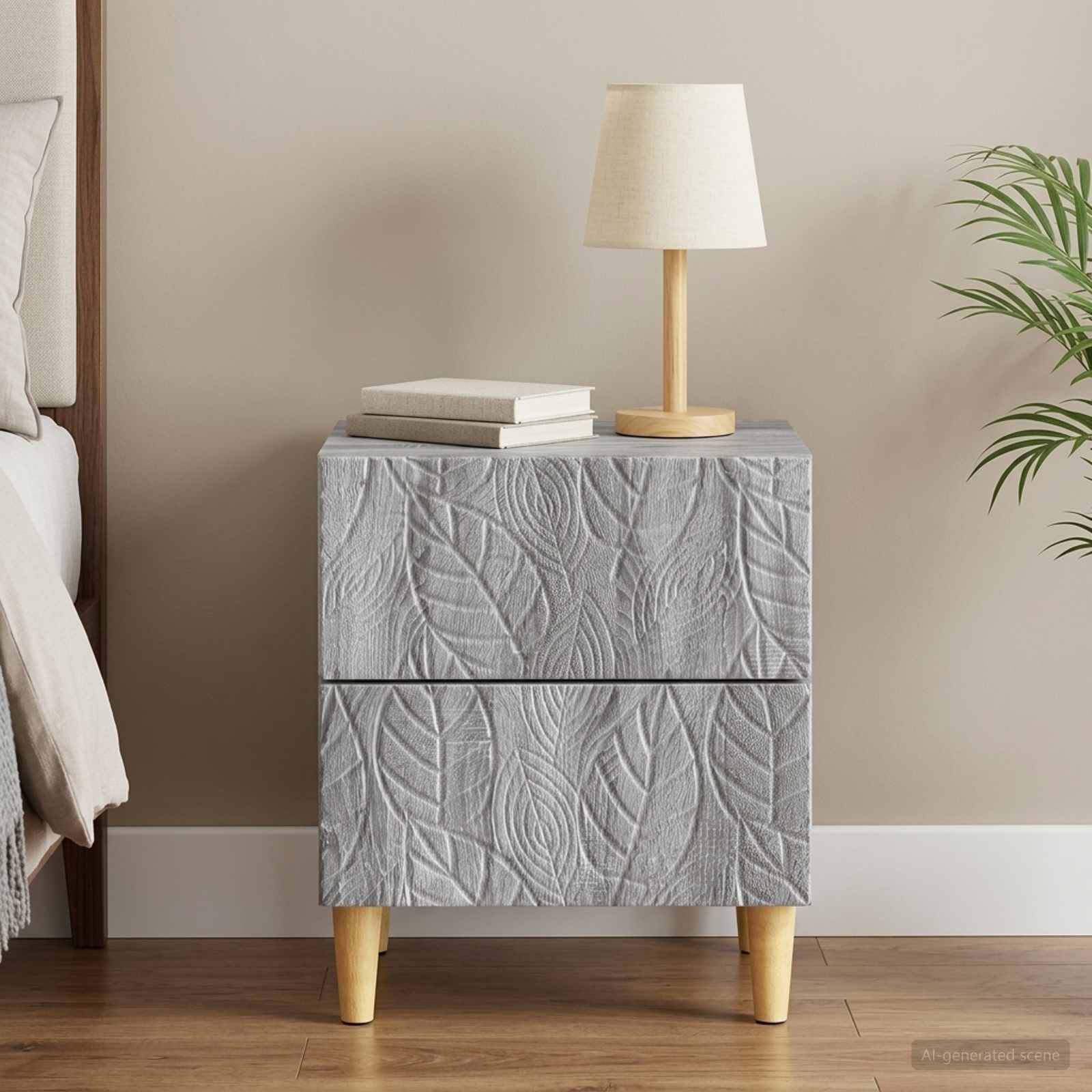 vidaXL Stolik nocny Szary Sonoma 43 x 34,5 x 48 cm Drewno inżynieryjne