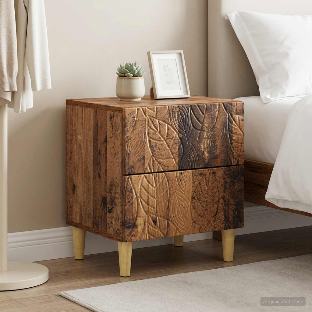 vidaXL Stolik nocny 2 szt. Stare drewno 43 x 34,5 x 48 cm