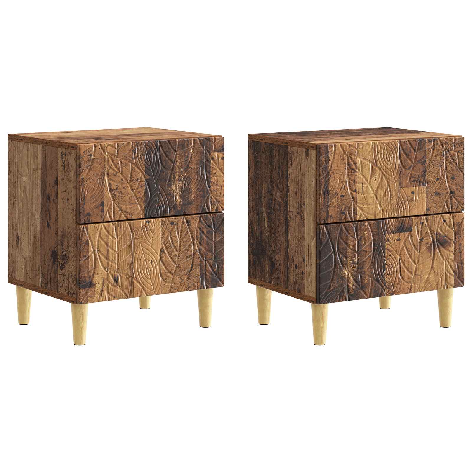 vidaXL Stolik nocny 2 szt. Stare drewno 43 x 34,5 x 48 cm