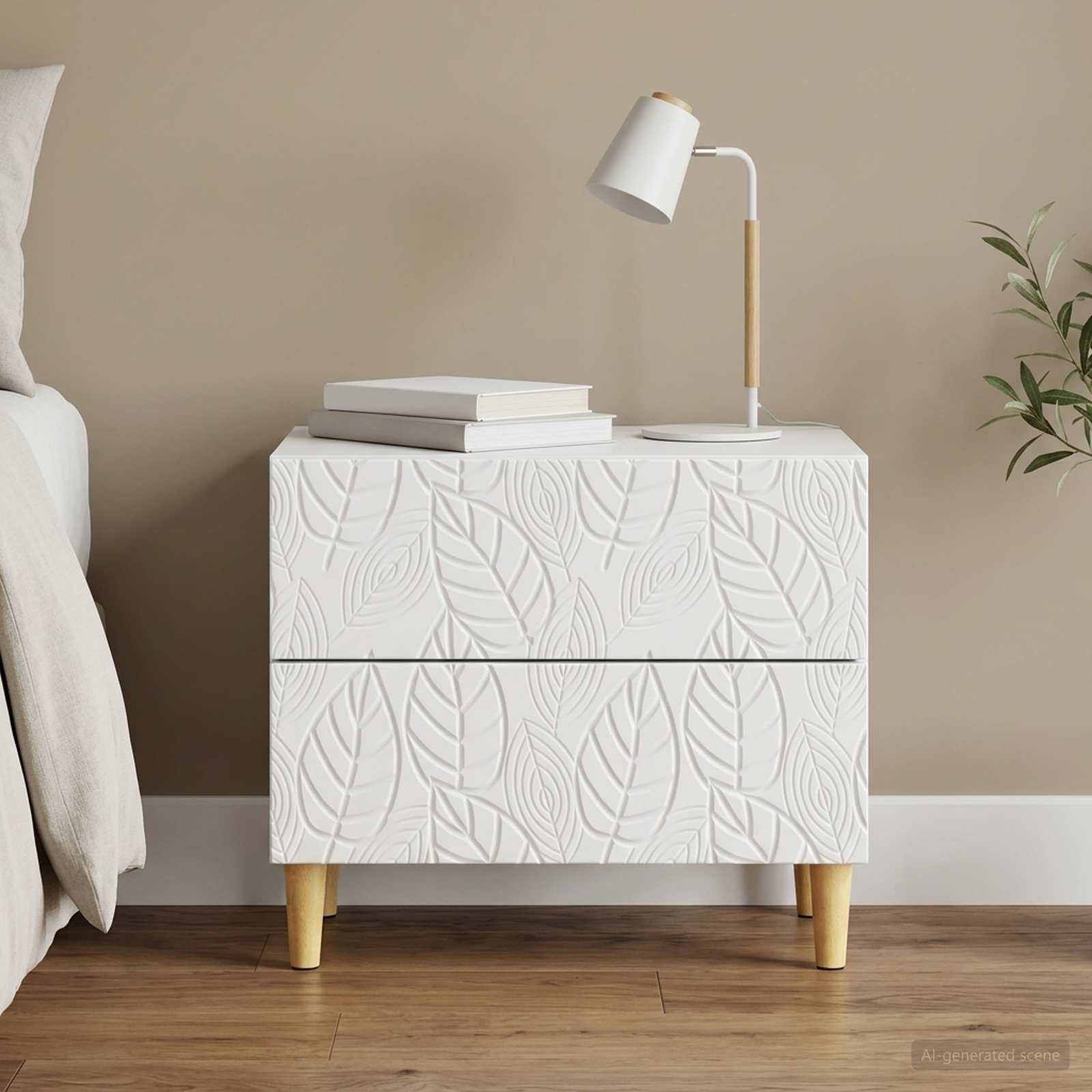 vidaXL Stolik nocny Biały 62 x 34,5 x 48 cm Drewno inżynieryjne