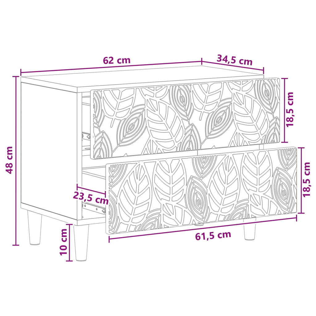 vidaXL Stolik nocny dąb Sonoma 62 x 34,5 x 48 cm Drewno inżynieryjne