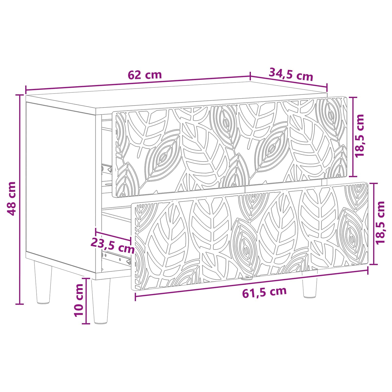 vidaXL Stolik nocny Szary Sonoma 62 x 34,5 x 48 cm Drewno inżynieryjne