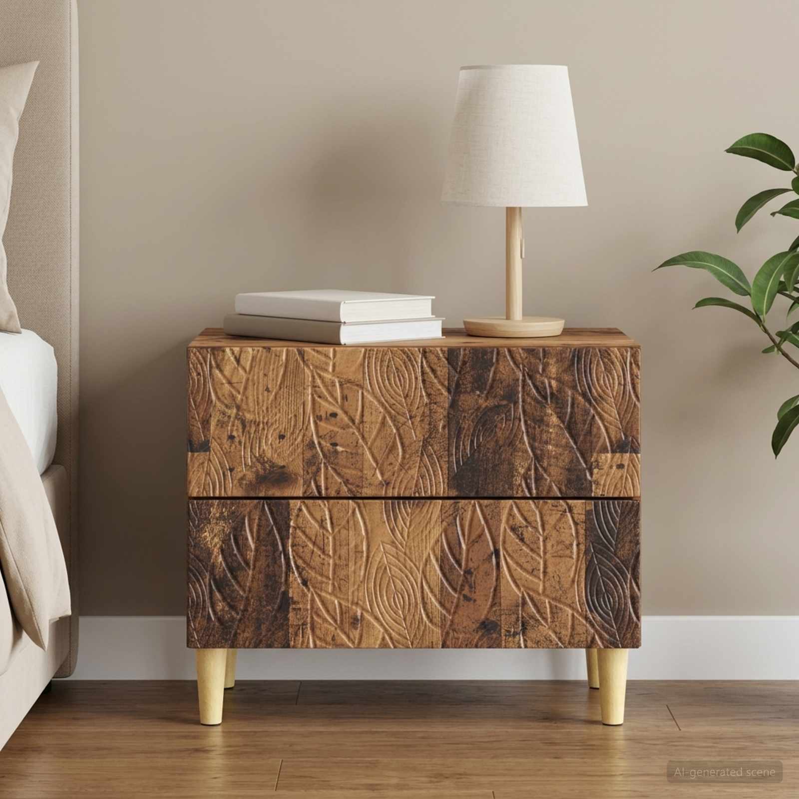 vidaXL Stolik nocny Stare drewno 62 x 34,5 x 48 cm Drewno inżynieryjne