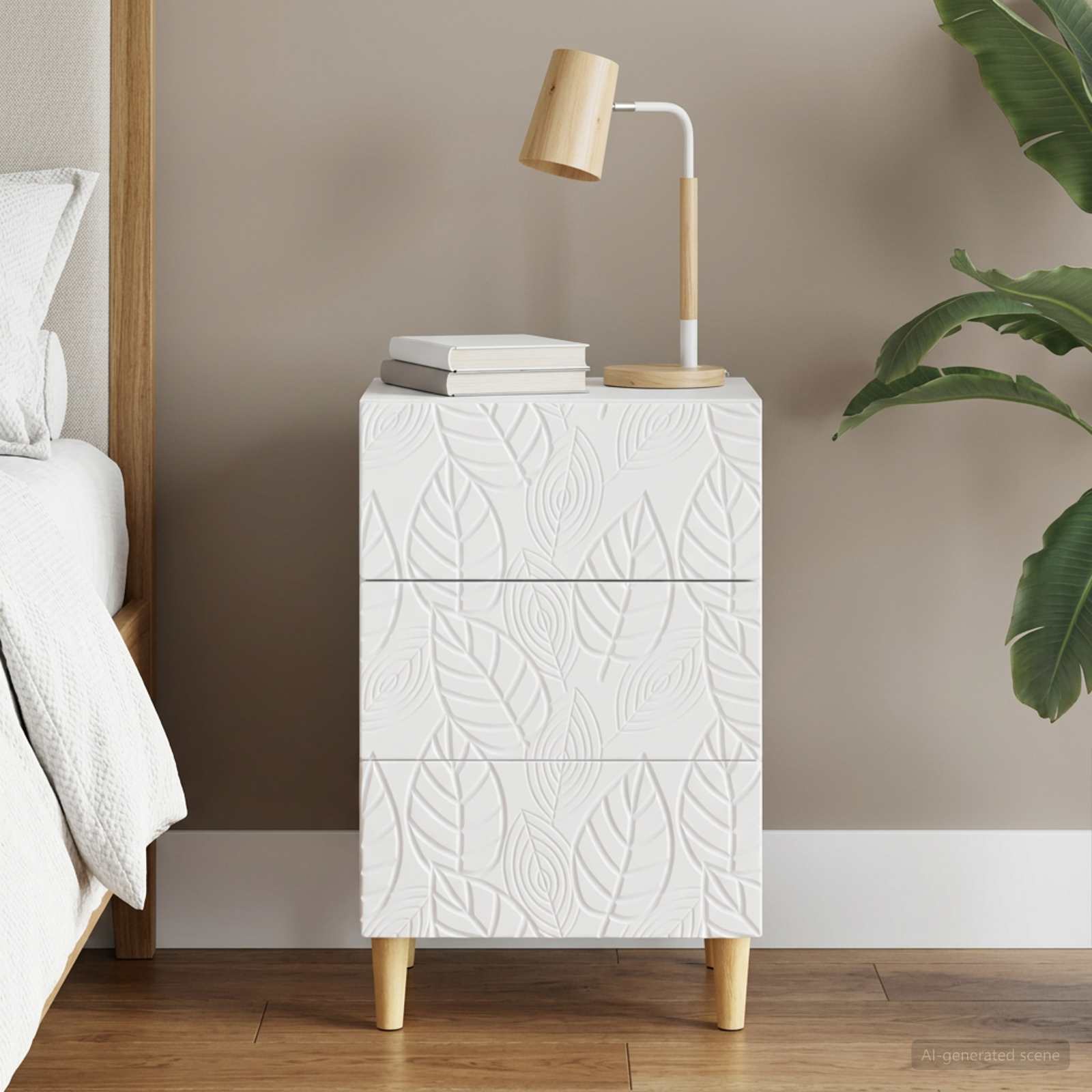 vidaXL Stolik nocny Biały 43 x 39,5 x 66,5 cm Drewno inżynieryjne