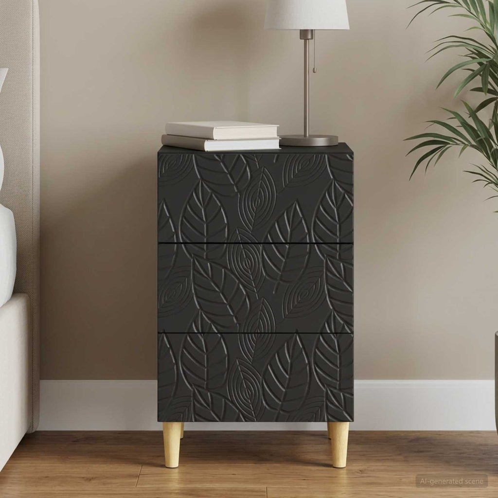vidaXL Stolik nocny Czarny 43 x 39,5 x 66,5 cm Drewno inżynieryjne