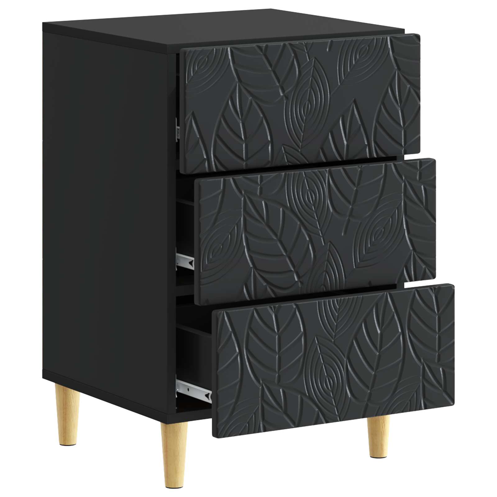 vidaXL Stolik nocny Czarny 43 x 39,5 x 66,5 cm Drewno inżynieryjne