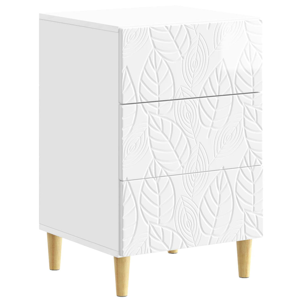 vidaXL Stolik nocny Biały wysoki połysk 43 x 39,5 x 66,5 cm