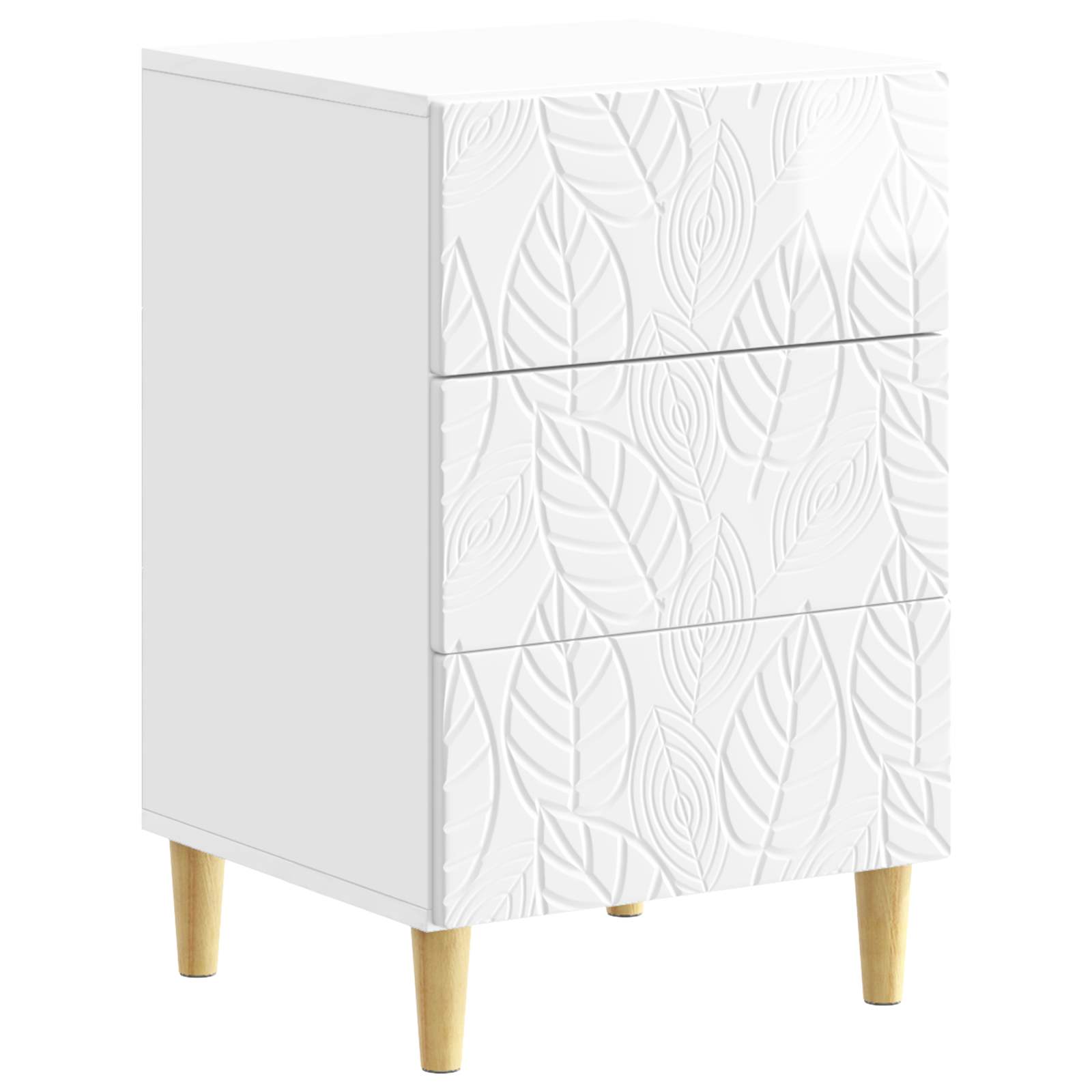 vidaXL Stolik nocny Biały wysoki połysk 43 x 39,5 x 66,5 cm