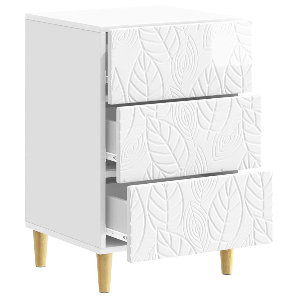 vidaXL Stolik nocny Biały wysoki połysk 43 x 39,5 x 66,5 cm