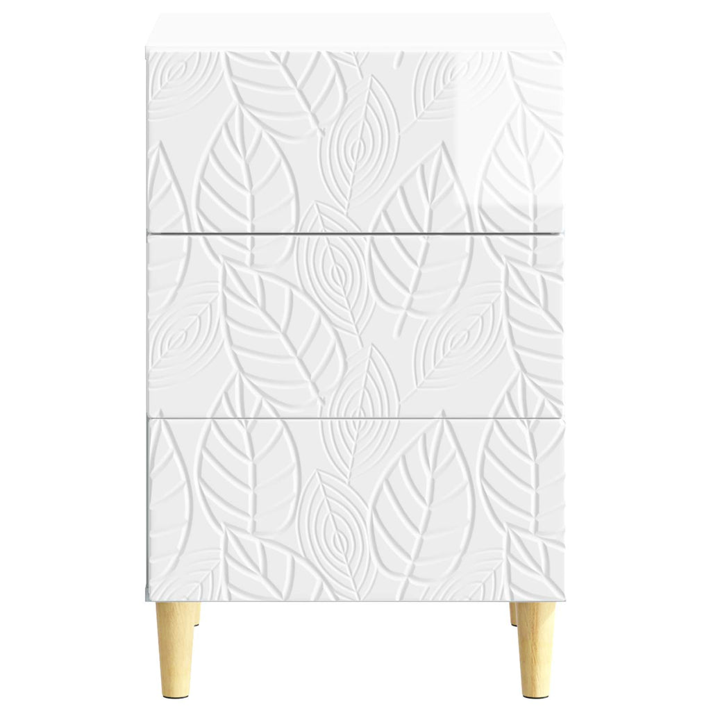 vidaXL Stolik nocny Biały wysoki połysk 43 x 39,5 x 66,5 cm